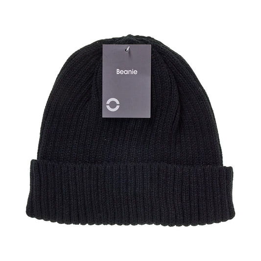 Ribbed Beanie Black & Charcoal