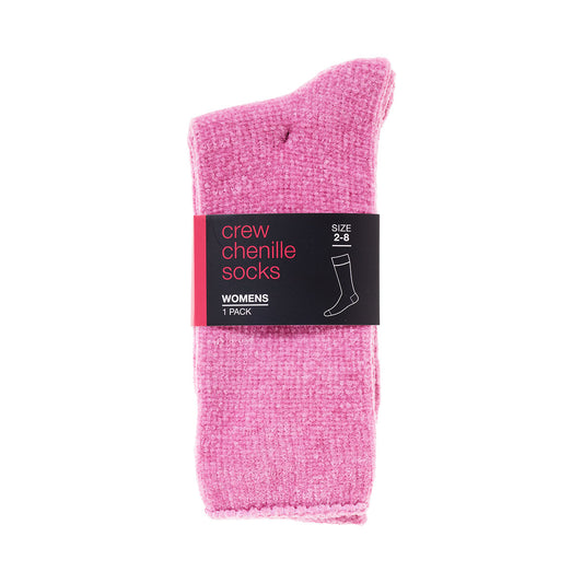 Women's Chenille Crew Socks Rose