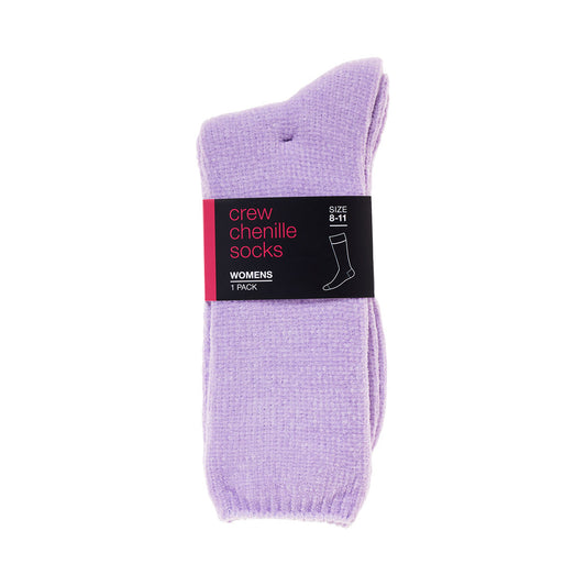 Women's Chenille Crew Socks Lavender