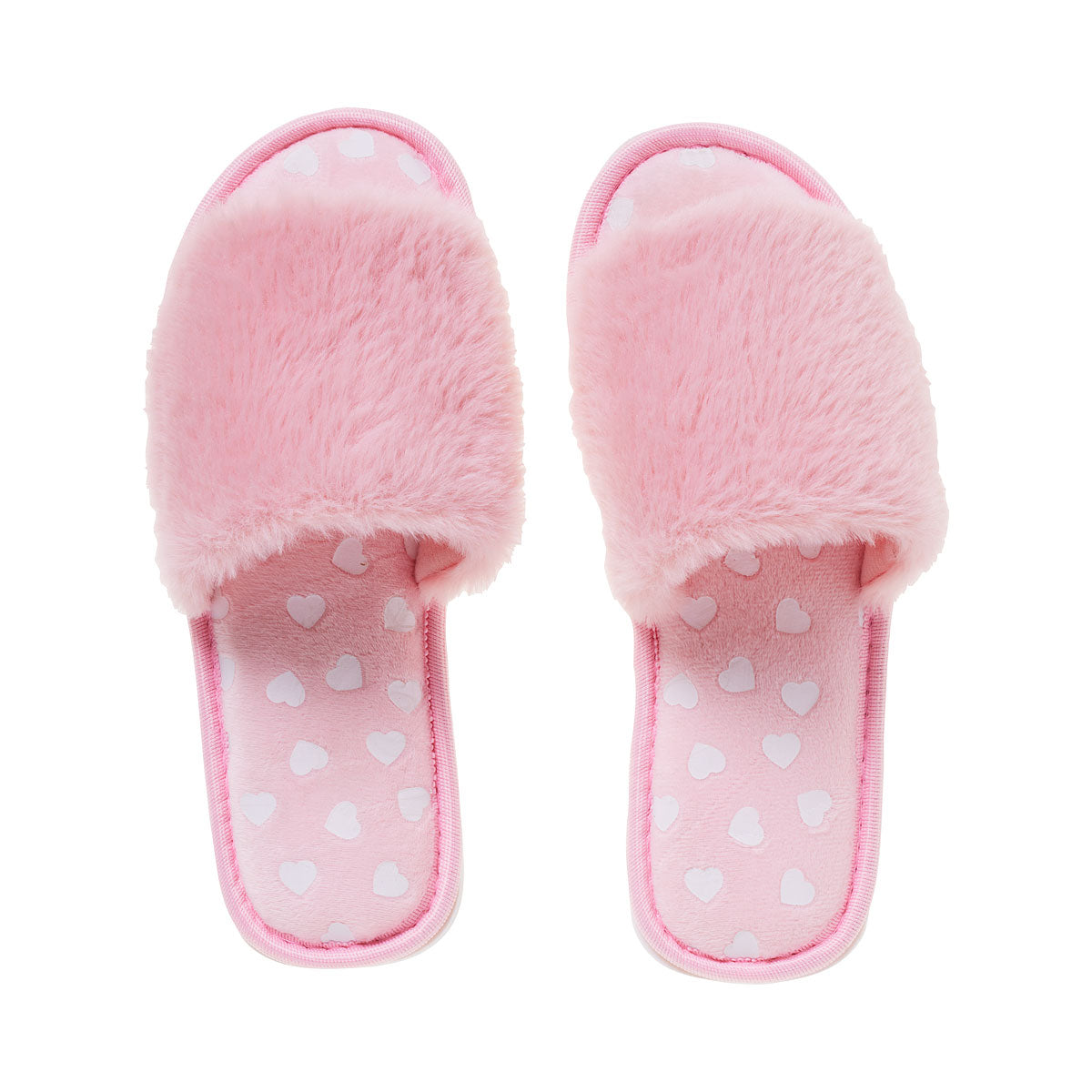 Faux Fur Slides Heart