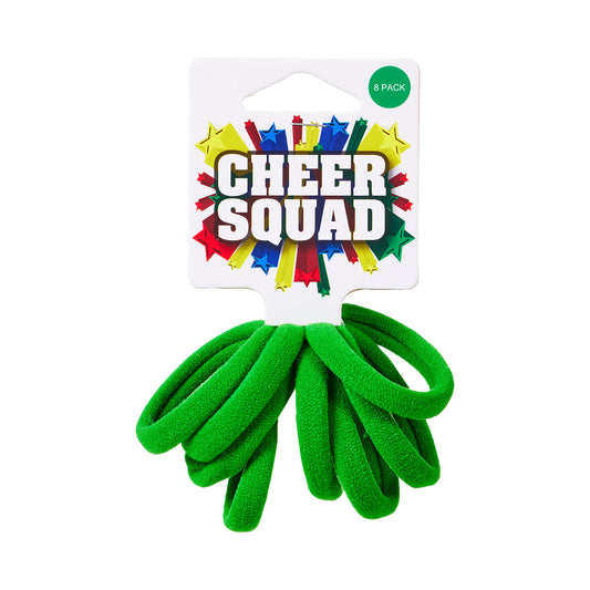 Sports Carnival Thick Hair Rings Green 8pk