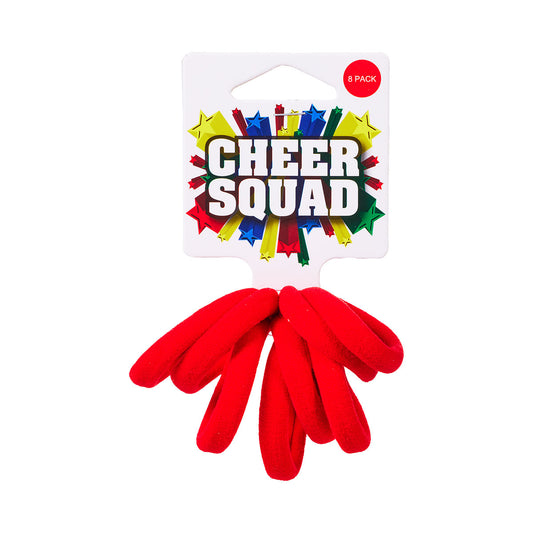 Sports Carnival Thick Hair Rings Red 8pk
