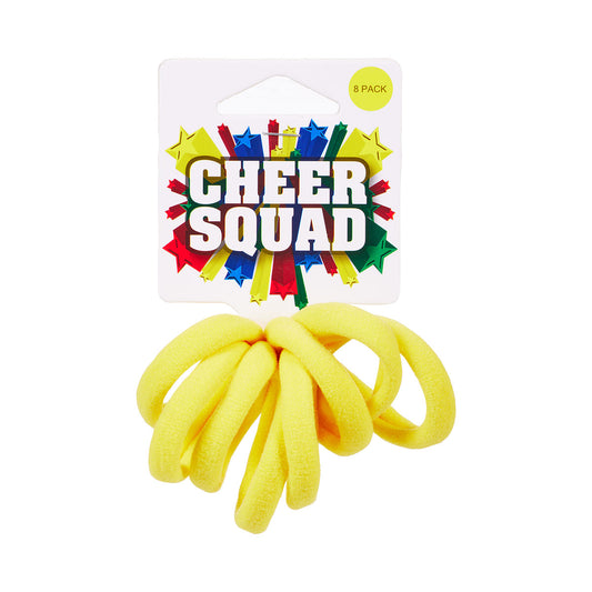 Sports Carnival Thick Hair Rings Yellow 8pk