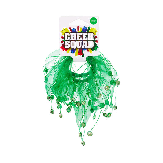 Sports Carnival Windmill Scrunchie Green 2pk