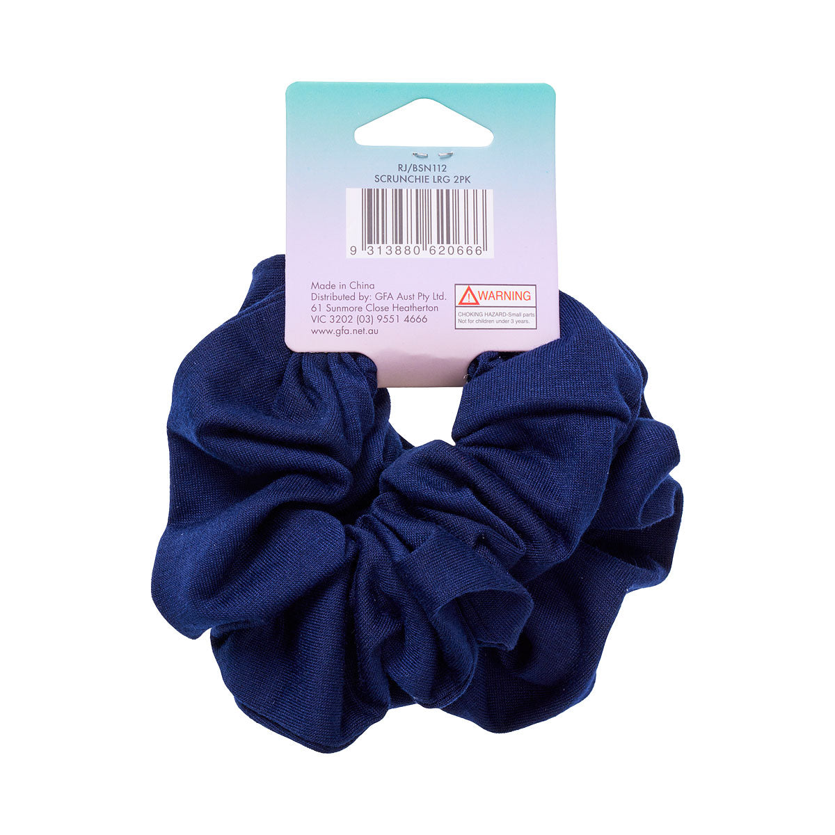 Back To School Large Scrunchie Navy 2pk