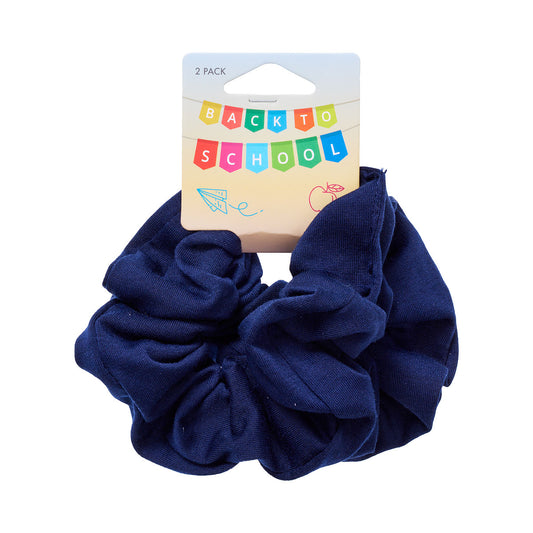 Back To School Large Scrunchie Navy 2pk