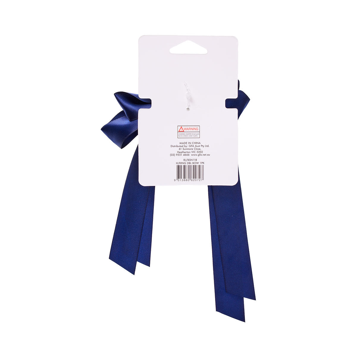 Back To School Ribbon Bow Hair Ring Navy