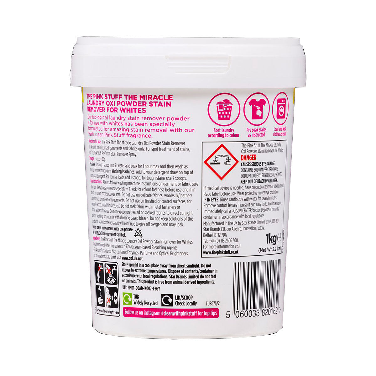 The Pink Stuff Oxi Powder Whites 1kg