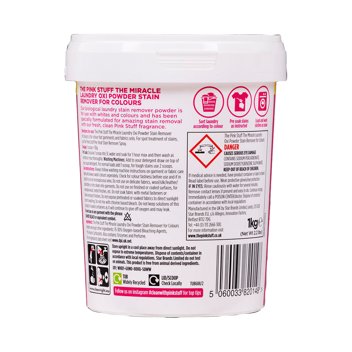 The Pink Stuff Oxi Powder Colours 1kg