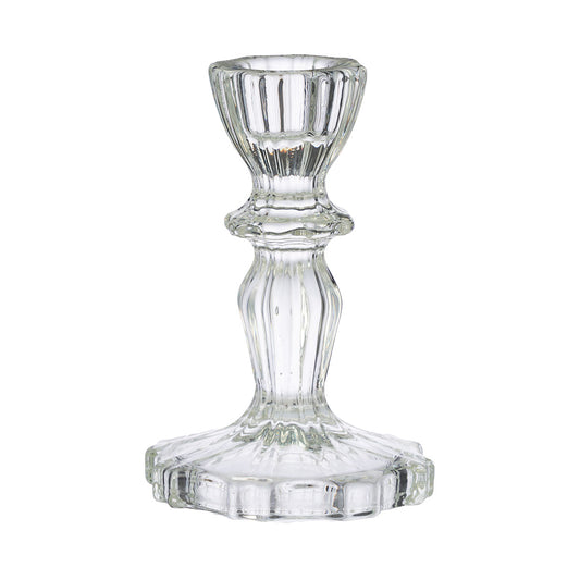 Candle Holder Opulent Glass Clear/Green