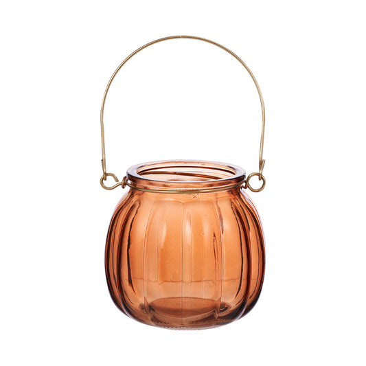 Candle Holder Harvest Clear/Orange