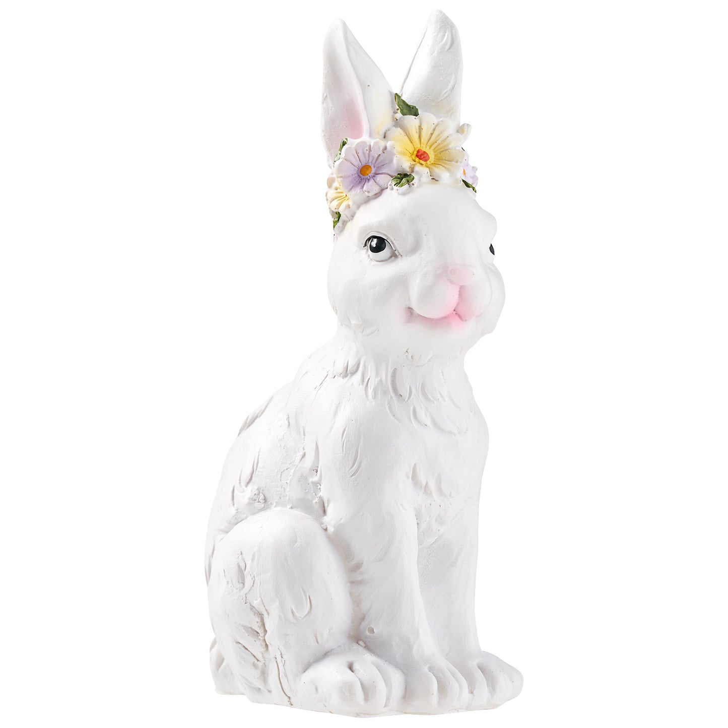 Easter Bunny With Flowers On Head Figure