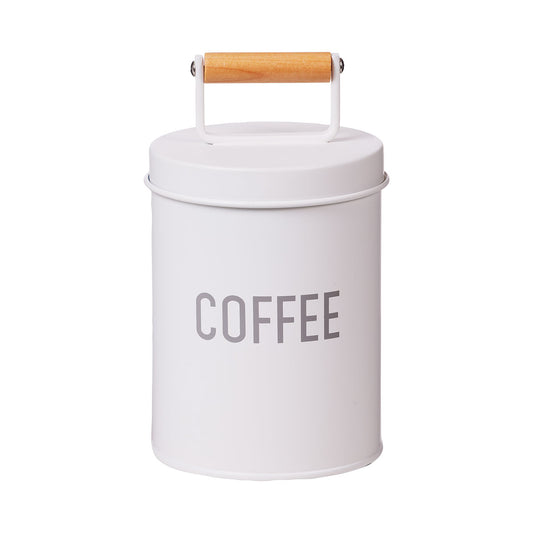 Vintage Enamel Canister Coffee White