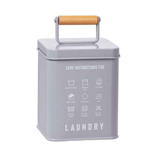 Storage Tin Laundry Grey
