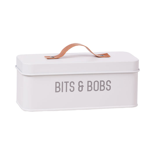Bits And Bobs Enamel Storage Tin White