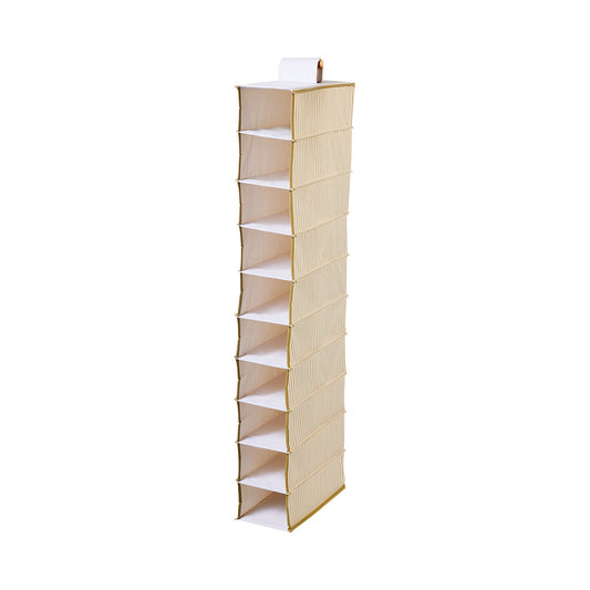 10-Shelf Shoe Organiser Stripes Beige
