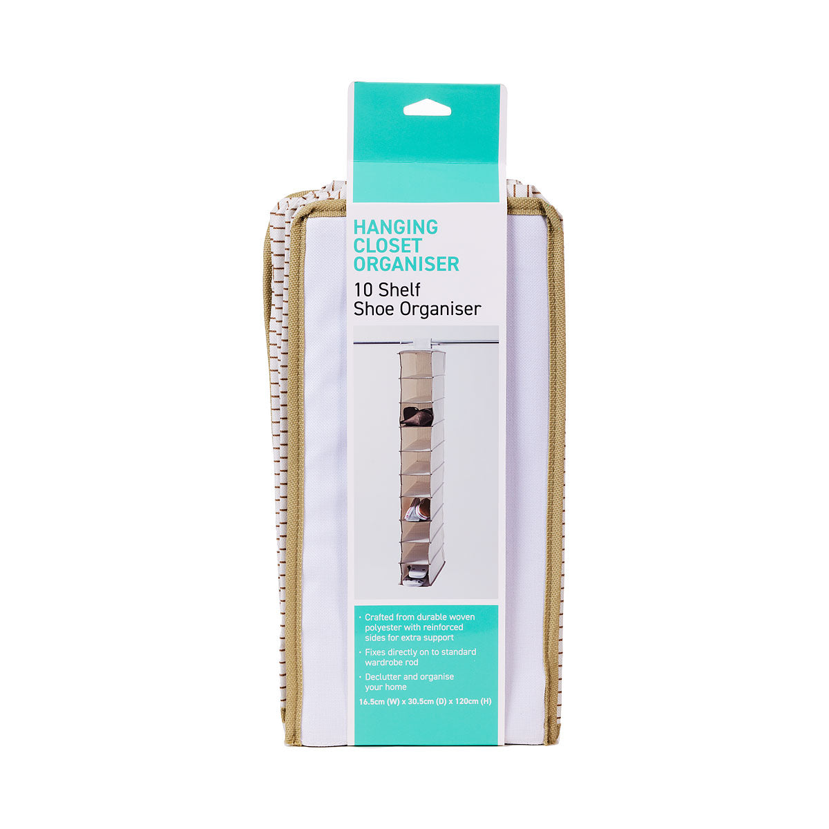 10-Shelf Shoe Organiser Stripes Beige