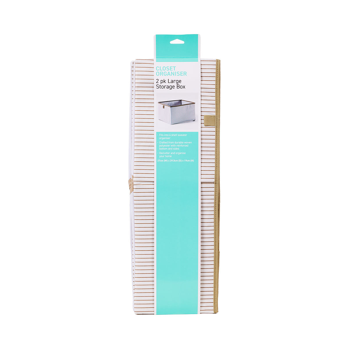 Wardrobe Drawer Stripes Beige 2pk