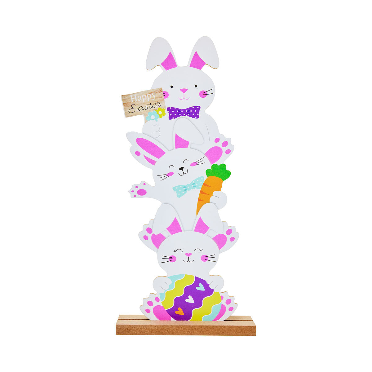 Easter Bunny Chick Tiered Plaque