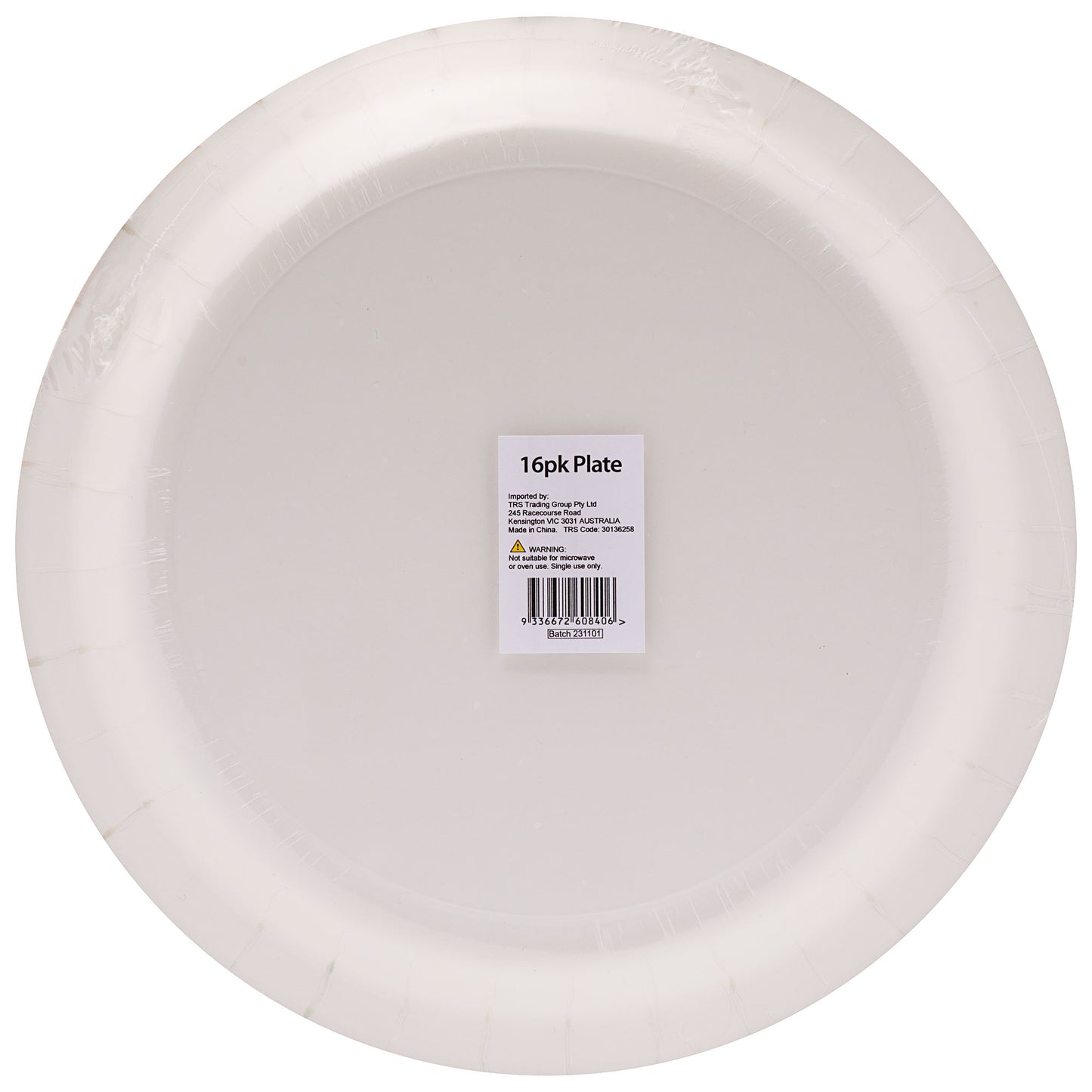 Mint Stripe Border Plate 23cm 16pk