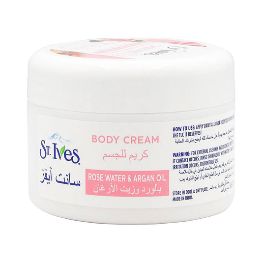 St Ives Body Cream Smoothing Rose Water & Argan Oil 200mL