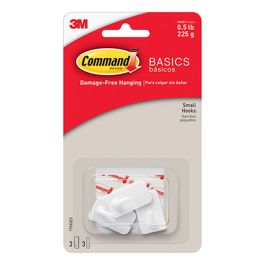 Command Basics Removeable Hook Small 3pk