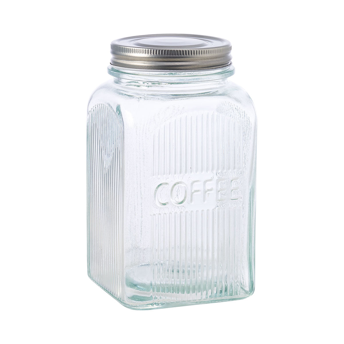 Ribbed Glass Storage Jar 1200mL Assorted