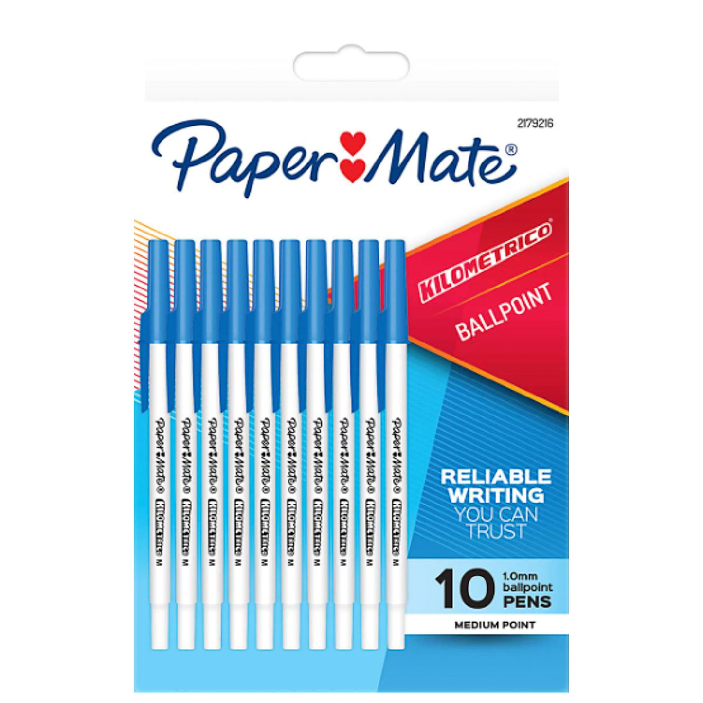 Papermate Kilometrico Pen Blue 10pk