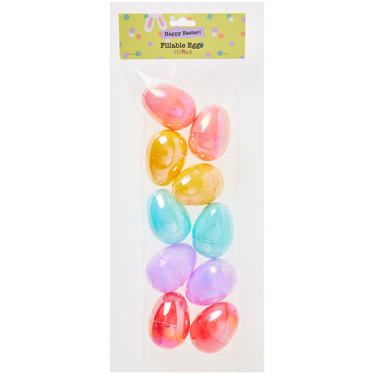 Easter Fillable Egg Pearl/Glittered 10pk