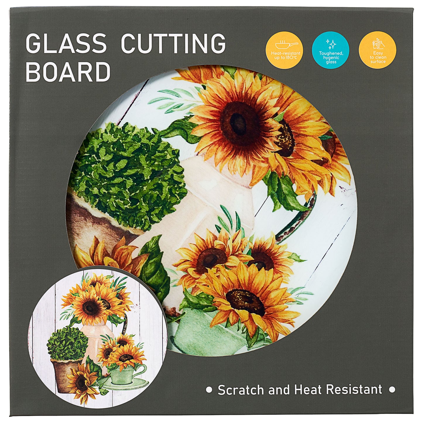 Sunflower Round Cutting Board