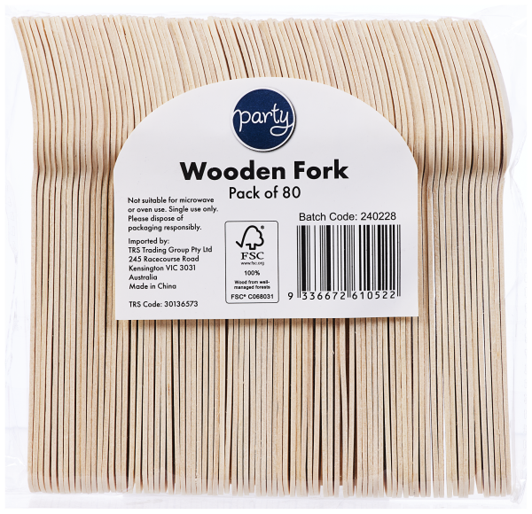 Wooden Fork 16cm 80pk