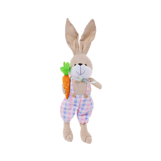 Easter Bunny In Overalls Decoration Assorted