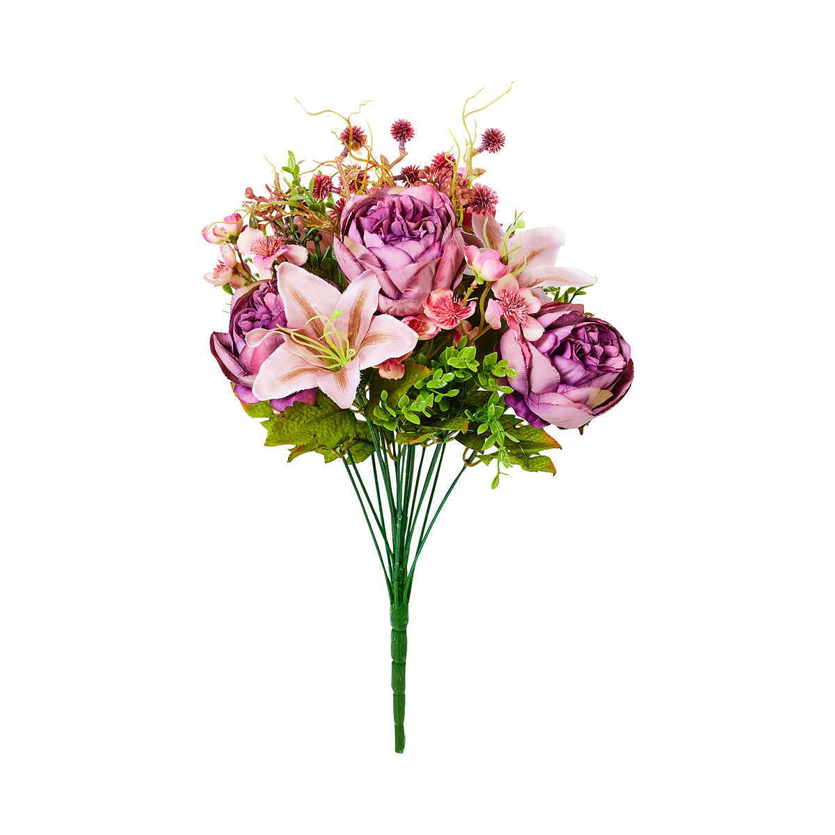 Lots Of Love Faux Lilies Bunch Purple/Yellow