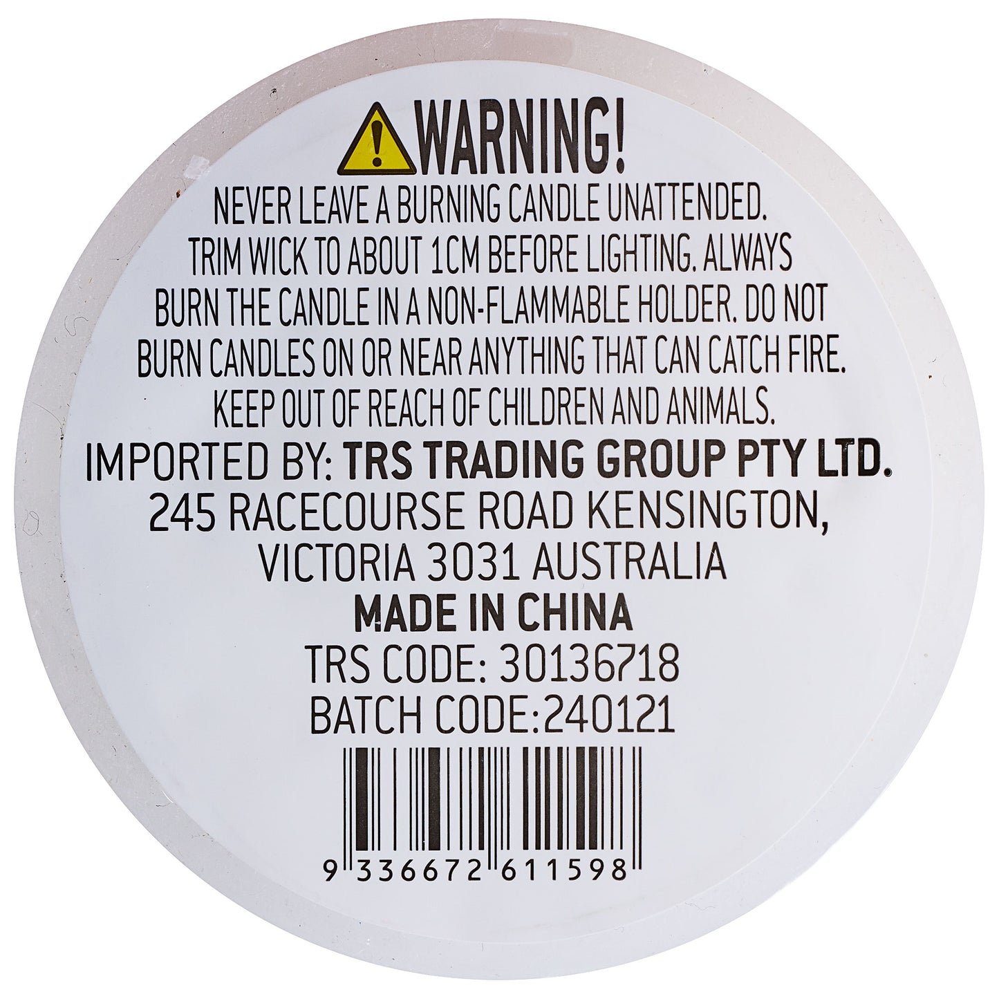 Pillar Candle Unscented 15cm