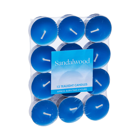 Scented Tealight Candles Sandalwood 4hr 12pk