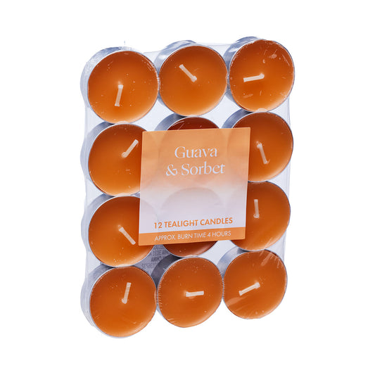 Scented Tealight Candles Guava & Sorbet 4hr 12pk