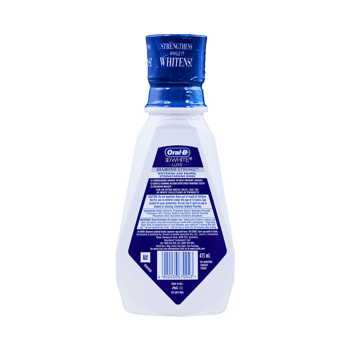 Oral B Mouthwash Clean Mint Alcohol-Free 473mL