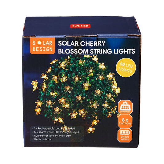 Solar Cherry Blossom String Light 50pk