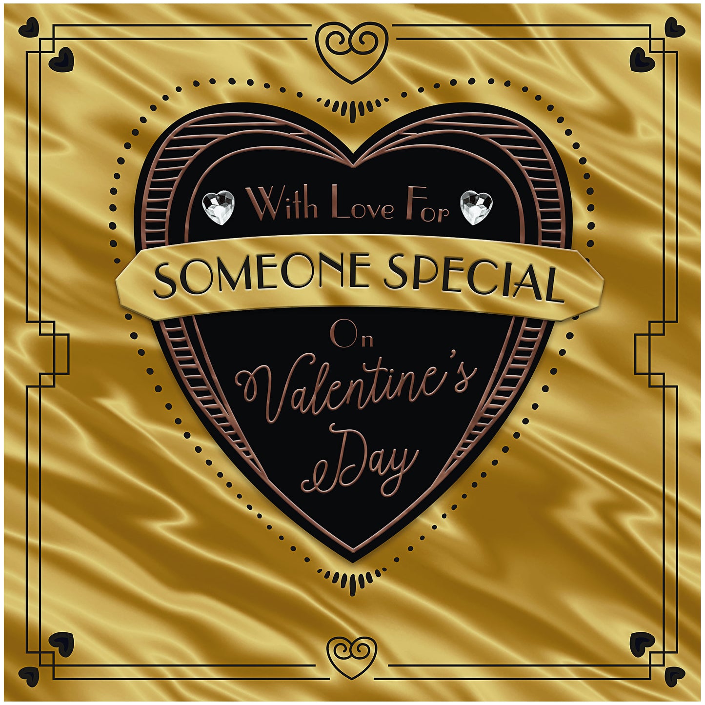 Valentine's Day Card With Love Someone Special Gold Heart