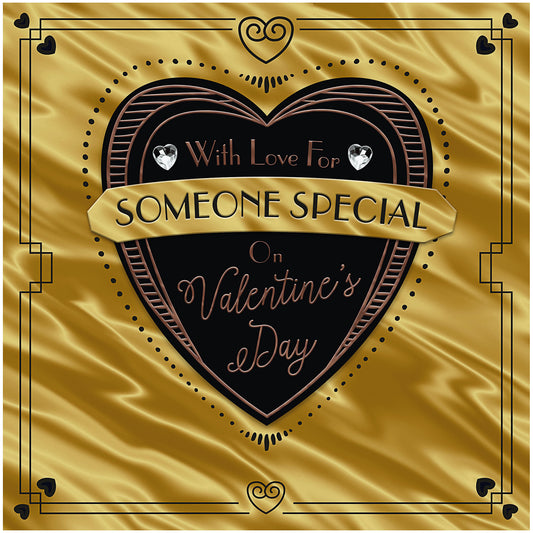 Valentine's Day Card With Love Someone Special Gold Heart