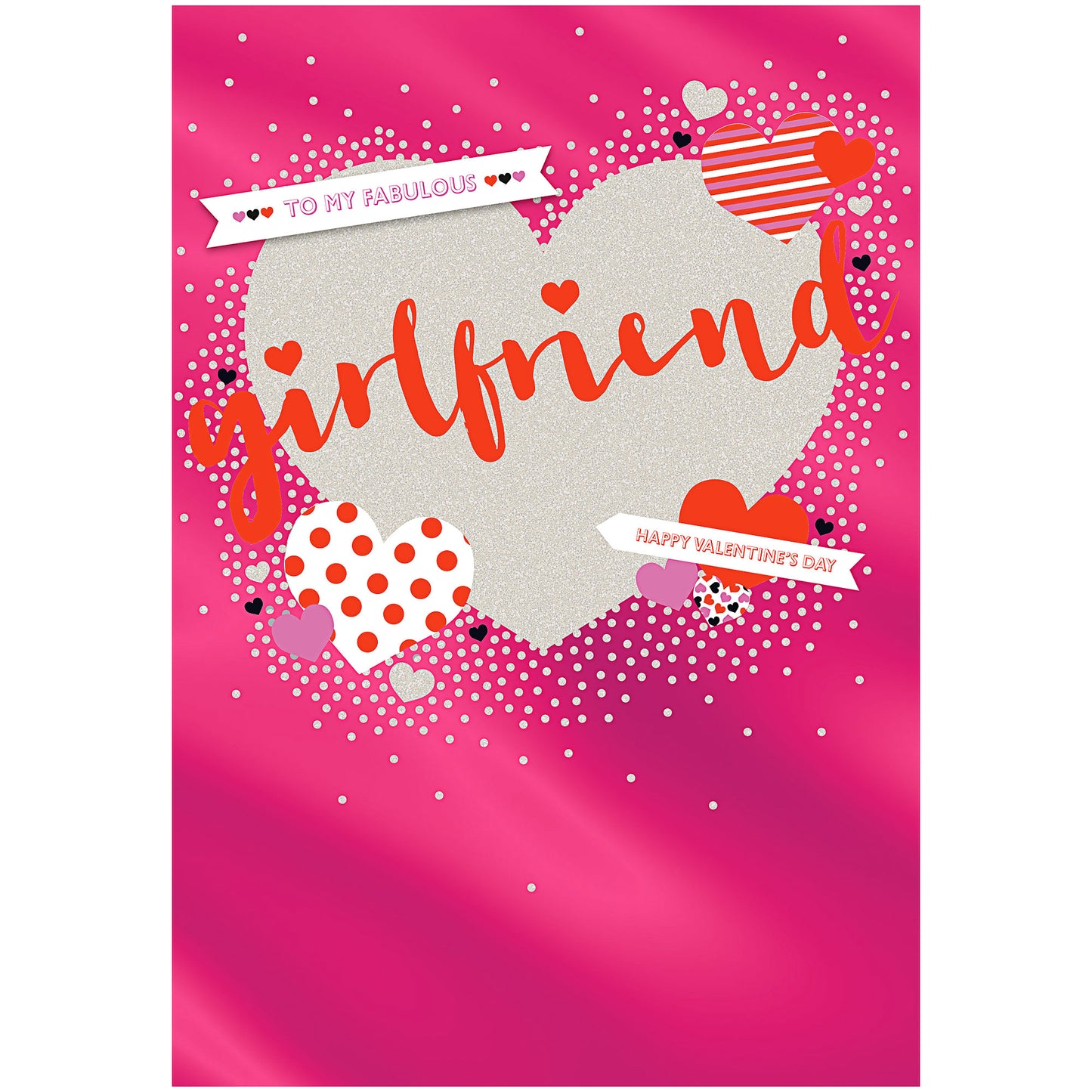 Valentine's Day Card To Girlfriend Heart Pink