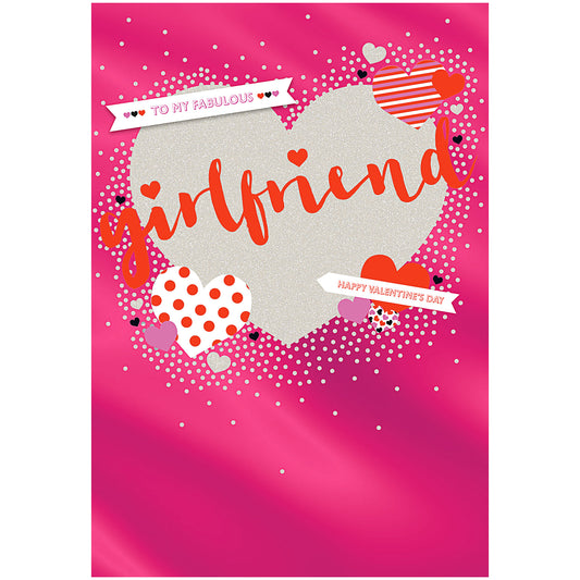 Valentine's Day Card To Girlfriend Heart Pink