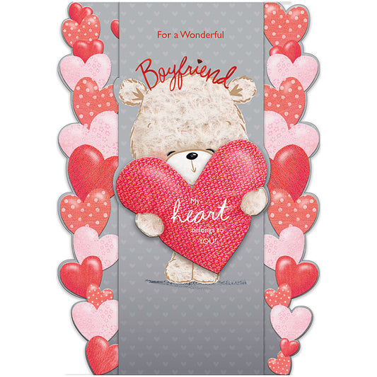 Valentine's Day Card To Boyfriend Bear With Hearts