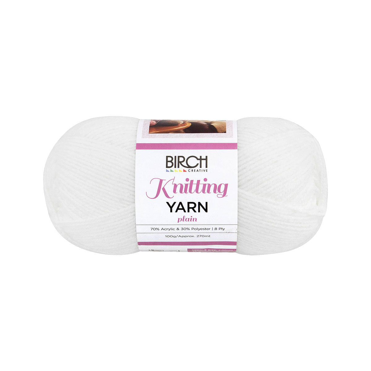 Birch Yarn Plain White 100g