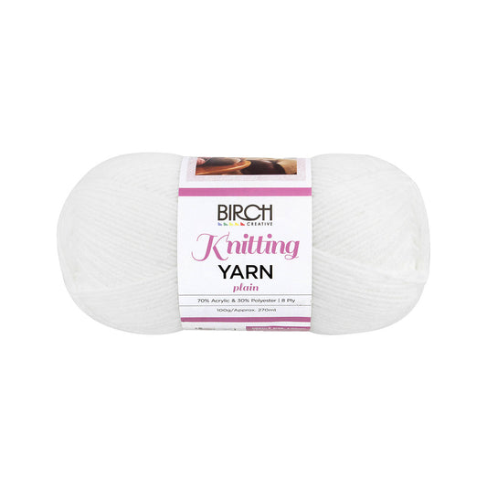 Birch Yarn Plain White 100g