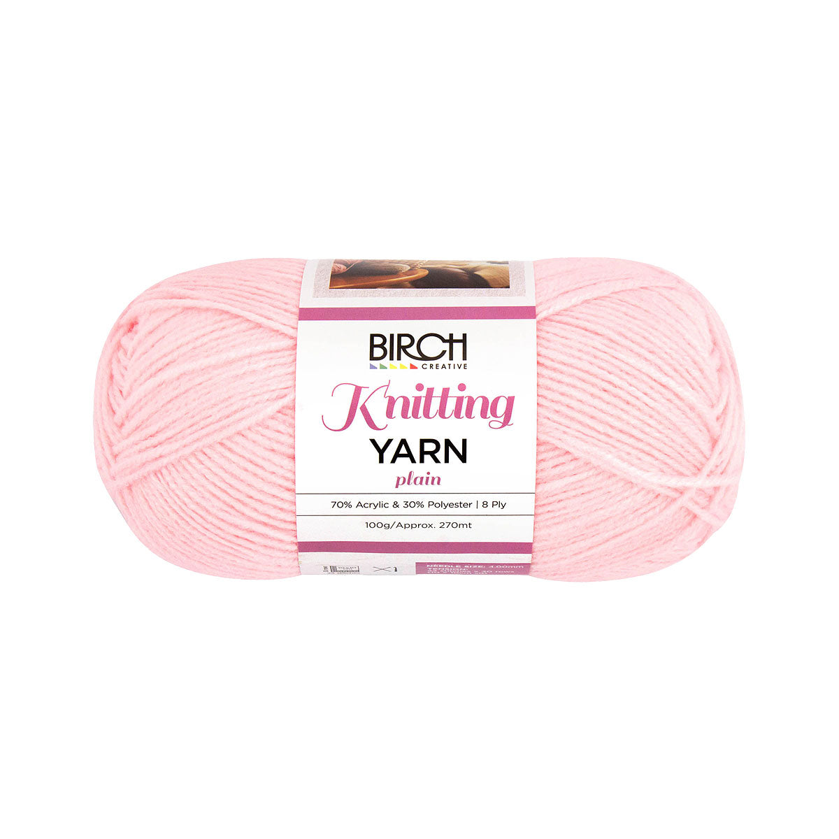 Birch Yarn Plain Pink 100g