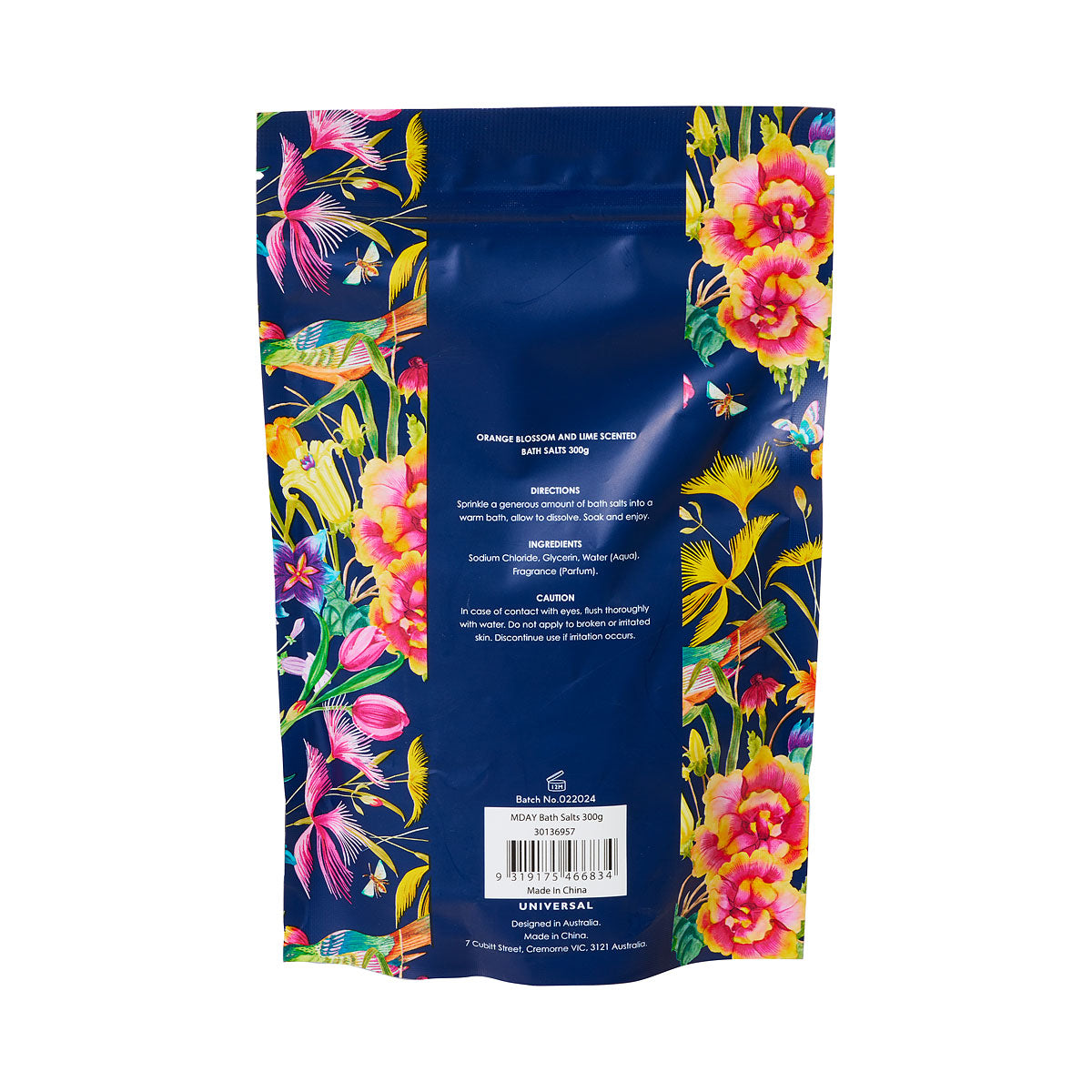Summer Paradise Orange Blossom & Lime Scented Bath Salts 300g