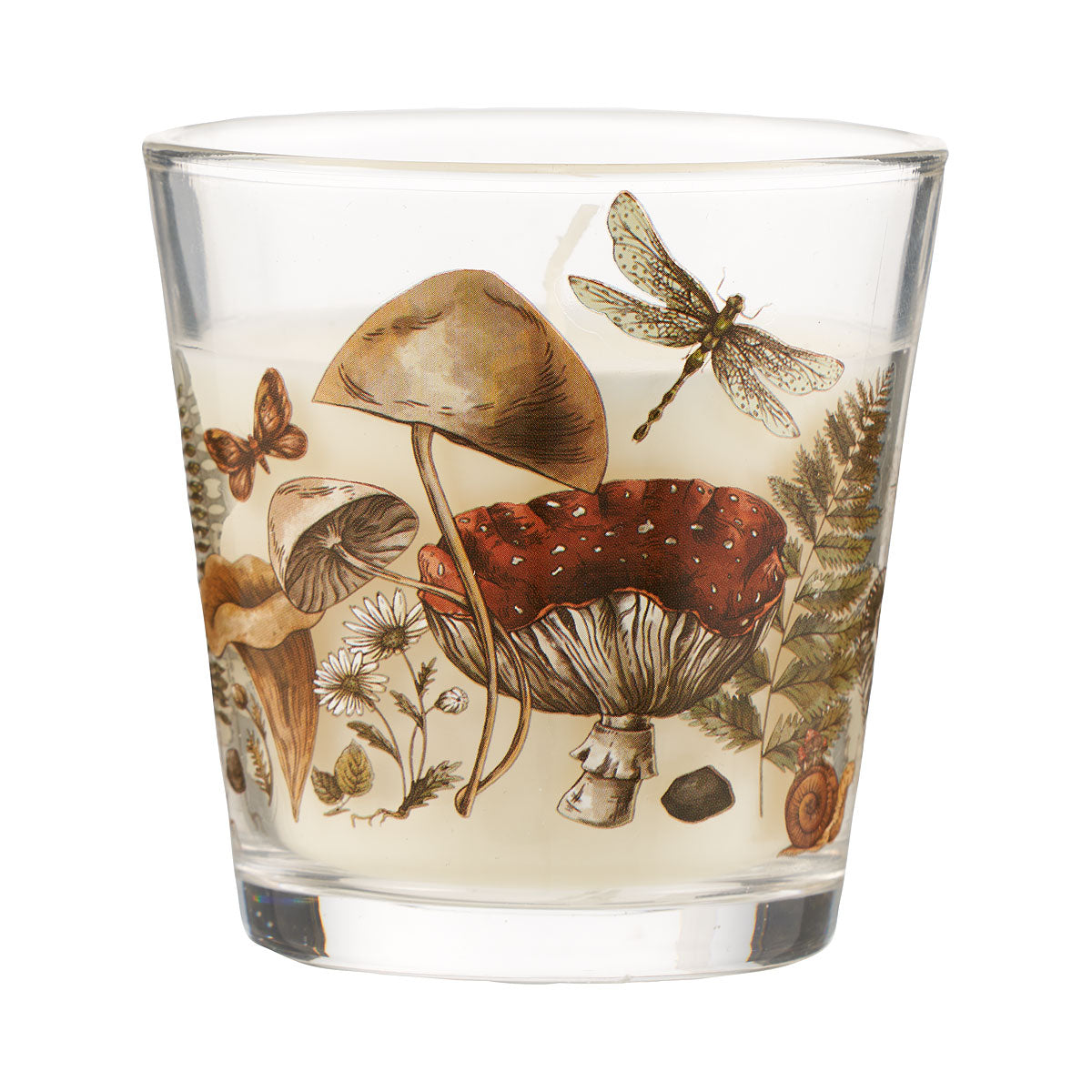 Birds/Mushroom Glass Candle 7.5cm