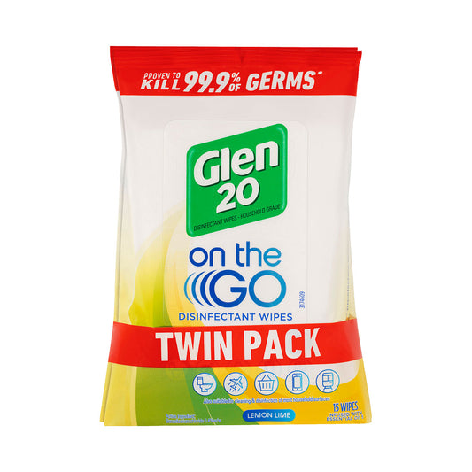 Glen 20 On The Go Wipes Lemon 15pk