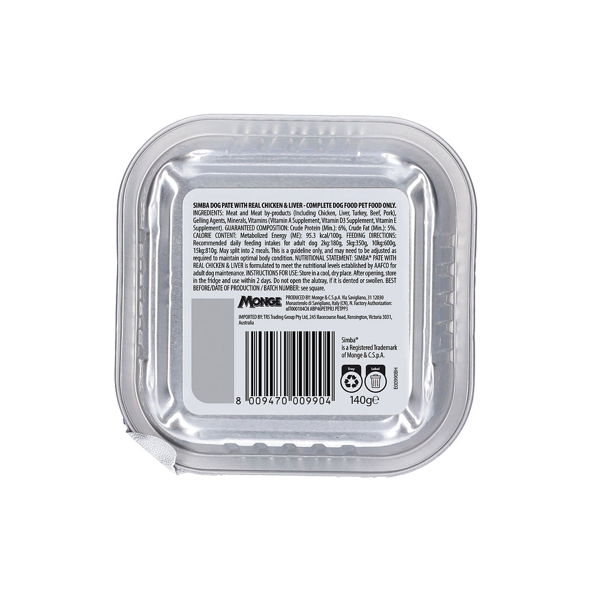 Simba Dog Food Chicken & Liver 140g